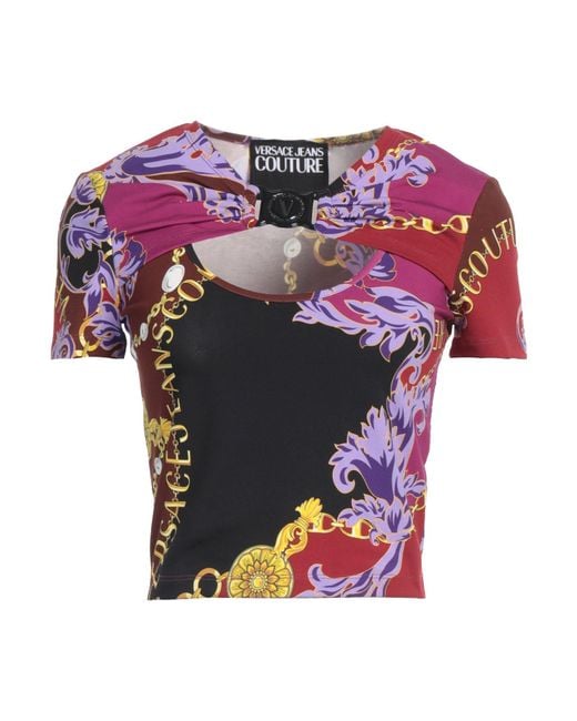 Versace Jeans Couture Pink T-Shirt Cotton, Elastane