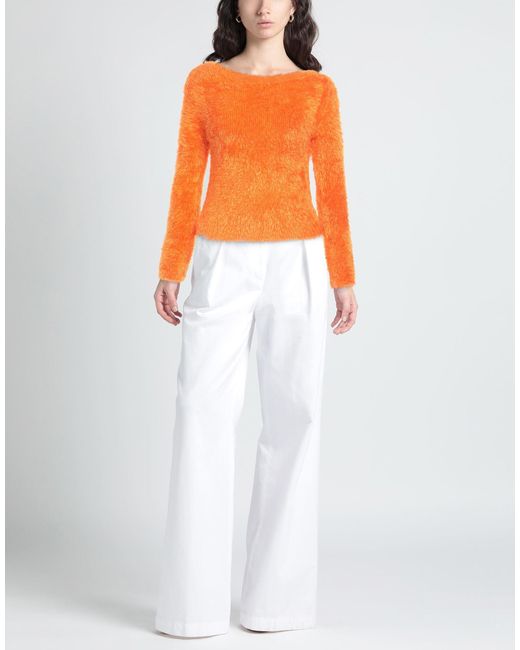 MARINE SERRE Orange Crescent-motif Knitted Jumper