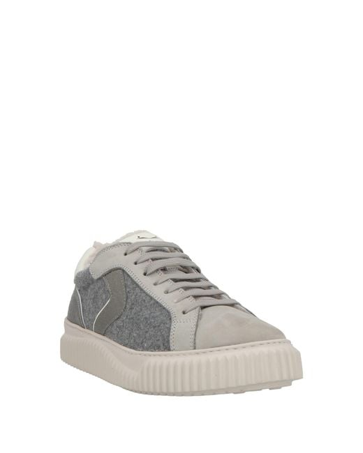 Voile Blanche Gray Sneakers Leather, Textile Fibers