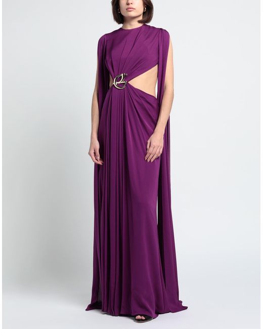 Robe drapée en soie Elie Saab en coloris Purple