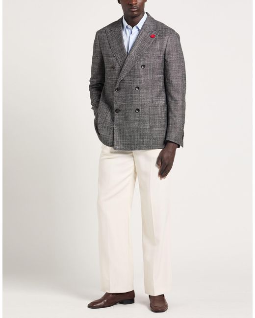 Lardini Black Blazer Virgin Wool, Silk for men