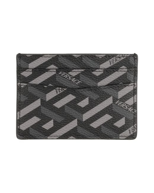 Versace Gray Cardholder Calfskin for men