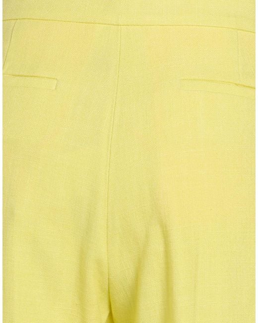 MSGM Yellow Pants Viscose, Linen, Polyester