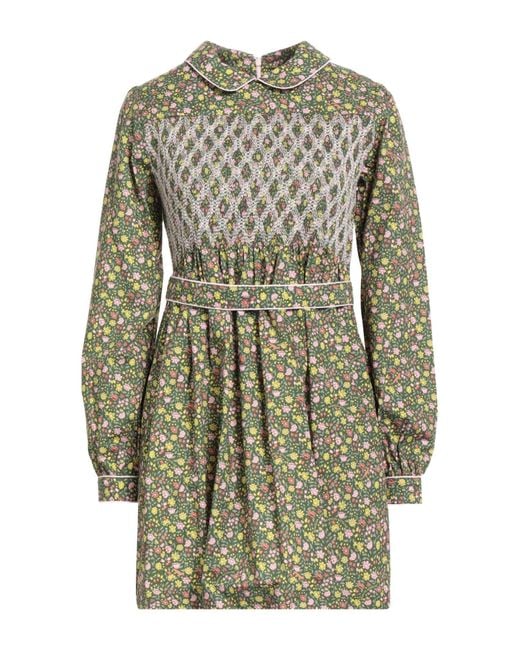 Maison Kitsuné Gray Military Mini Dress Cotton