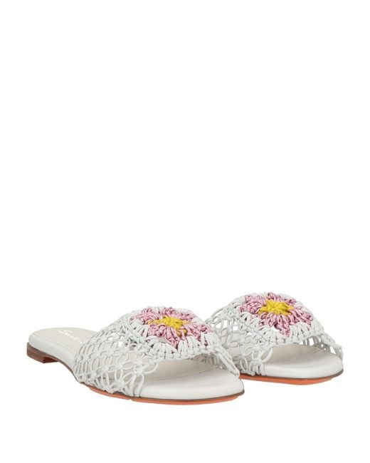 Santoni White Sandals