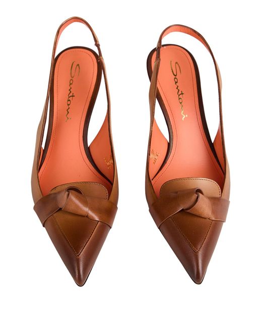 Santoni Brown Pumps Leather
