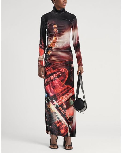 Jean Paul Gaultier Red Maxi Dress Polyamide, Elastane