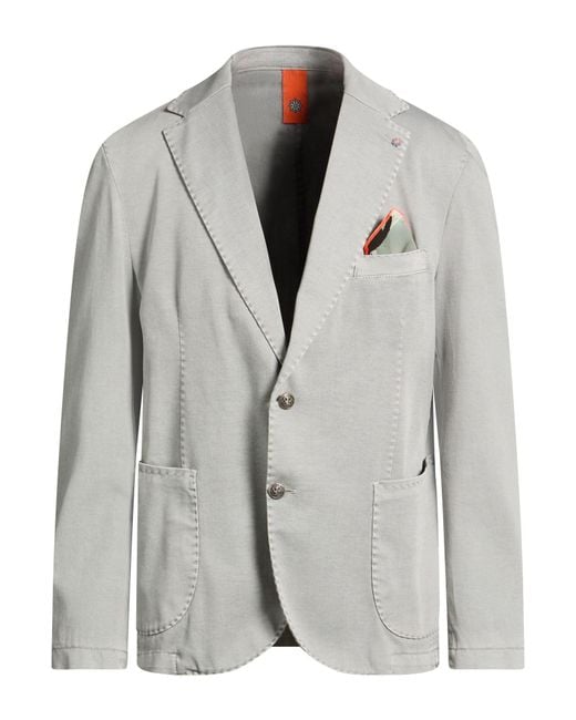 Bharnaba Gray Blazer Cotton, Elastane for men