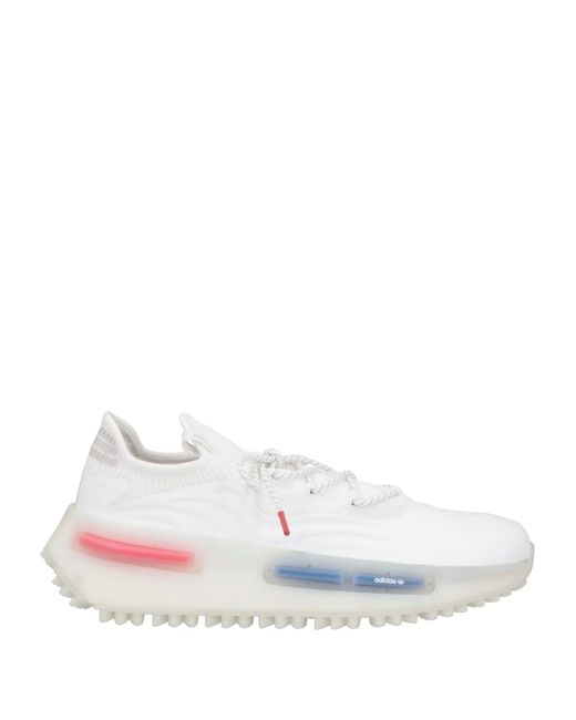 Adidas Originals White Sneakers Textile Fibers, Leather for men