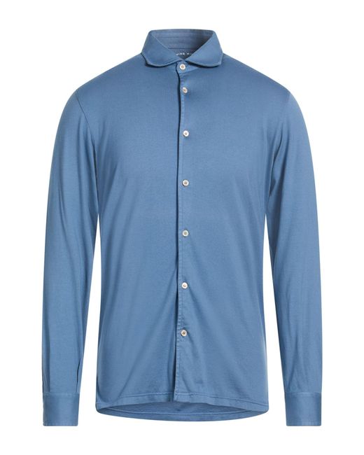 Fedeli Blue Shirt Cotton for men