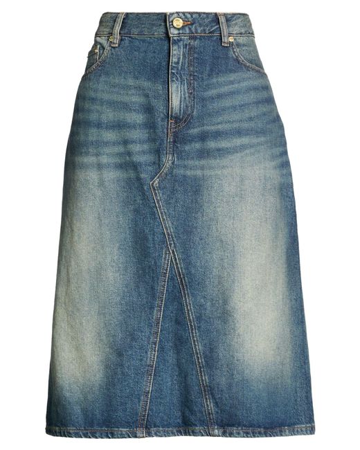 Ganni Blue Denim Skirt Organic Cotton