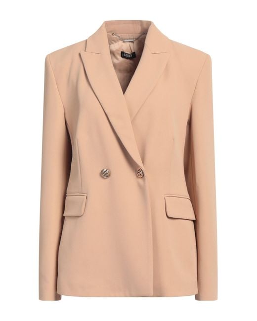 Liu Jo Natural Camel Blazer Polyester, Elastane