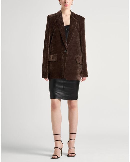 Haveone Brown Blazer Polyester, Elastane
