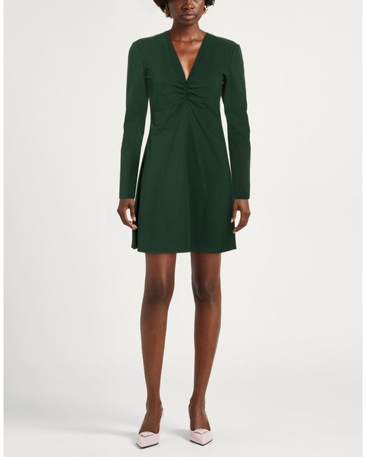 Patrizia Pepe Green Dark Mini Dress Polyamide, Elastane