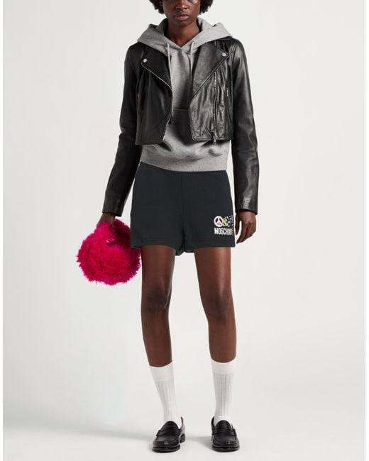 Moschino Black Shorts & Bermuda Shorts Cotton, Elastane