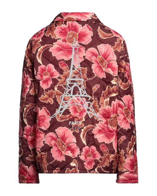 KENZO Red Mauve Puffer Polyamide, Polyester, Acrylic, Wool