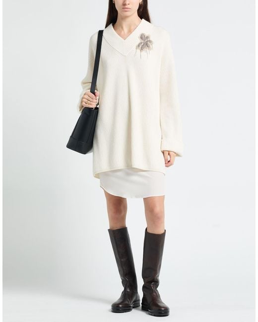 Brunello Cucinelli White Mini Dresses