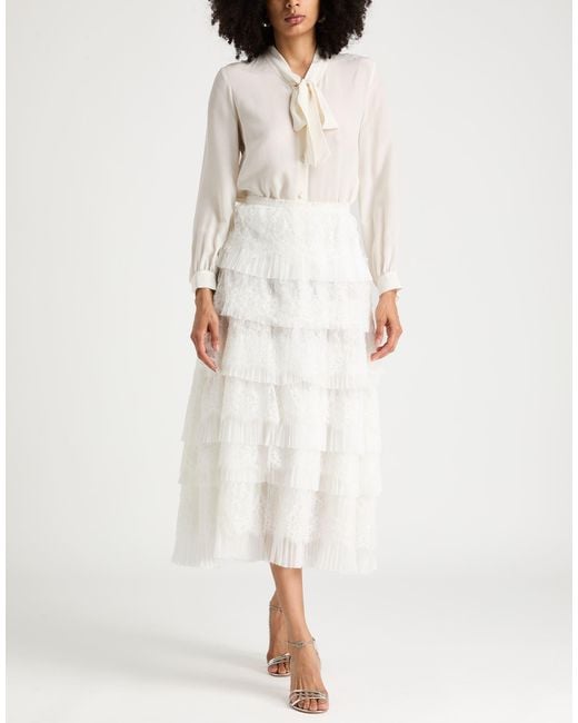 No Secrets White Midi Skirt