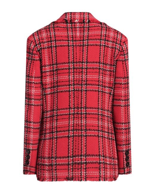 MSGM Red Blazer Cotton, Acrylic, Polyester