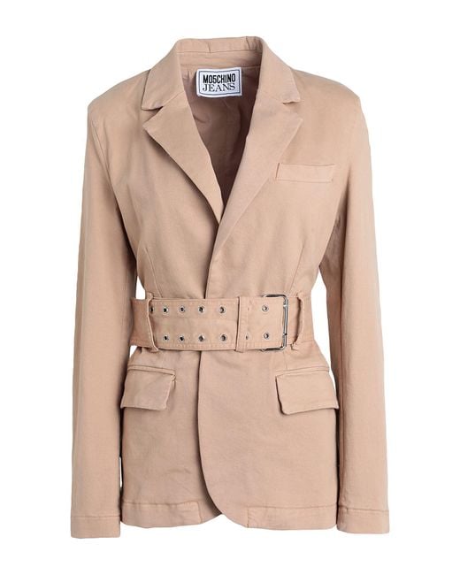Moschino Natural Camel Blazer Cotton, Elastane