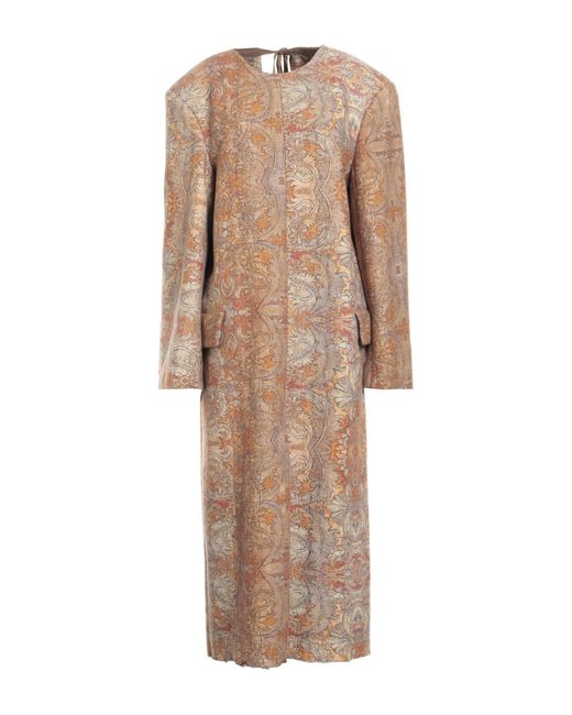 Uma Wang Natural Maxi Dress Virgin Wool, Linen, Polyamide