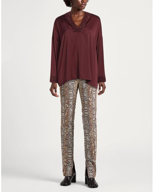 D.exterior Purple Burgundy Top Polyester, Elastane, Cashmere, Alpaca Wool, Polyamide