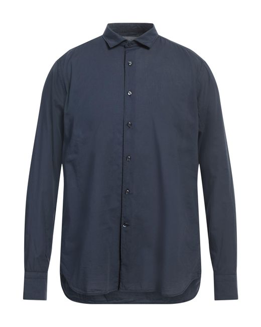 Tintoria Mattei 954 Blue Midnight Shirt Cotton for men