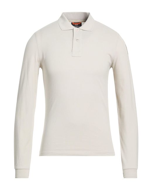 Parajumpers White Taupe Polo Shirt Cotton for men