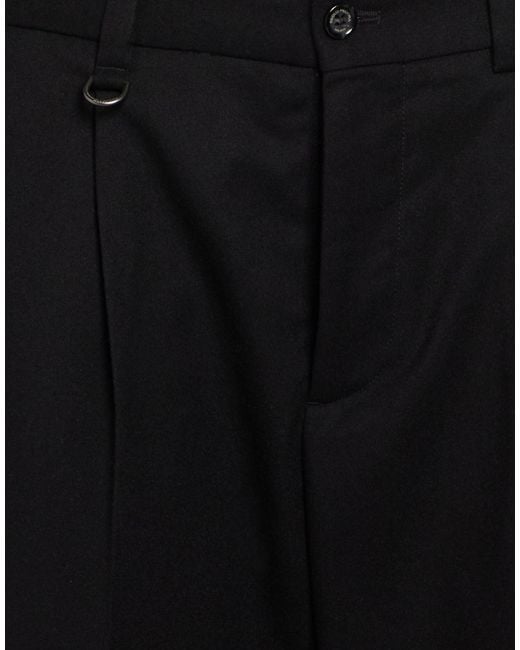 Paolo Pecora Black Pants Polyester, Viscose, Elastane for men