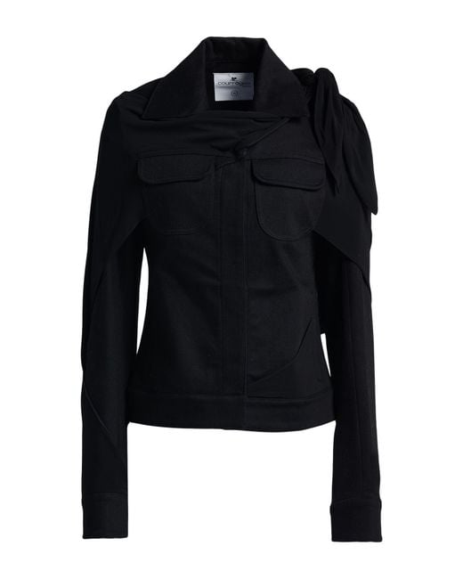 Courreges Blue Denim Outerwear Cotton, Elastane, Viscose