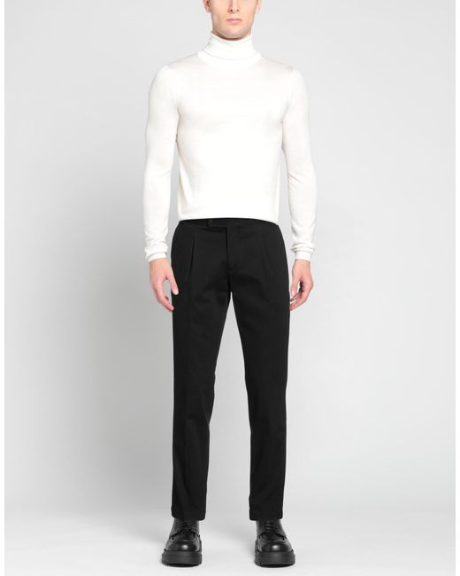 Luigi Borrelli Napoli Black Pants Cotton, Elastane for men