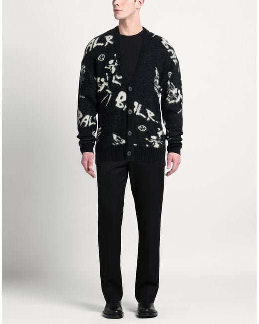 BALR Black Cardigan Acrylic, Polyamide, Alpaca Wool, Lambswool for men