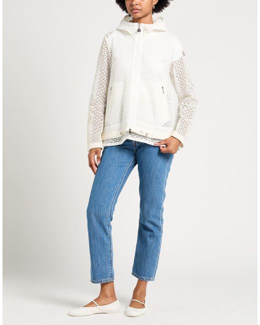 Moncler White Ivory Jacket Cotton, Polyamide, Polyester