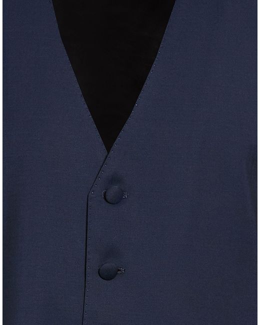 Lardini Blue Tailored Vest Wool, Elastane for men