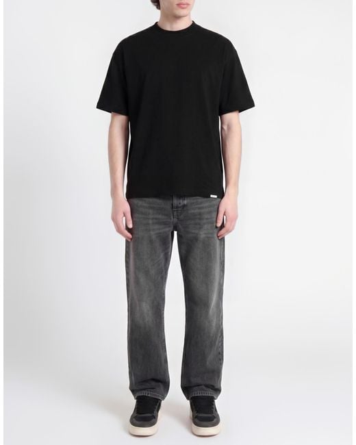 Represent Black T-Shirt Cotton, Elastane for men