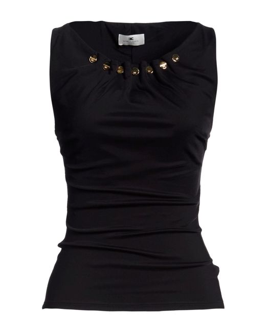 Elisabetta Franchi Black Top Viscose, Elastane