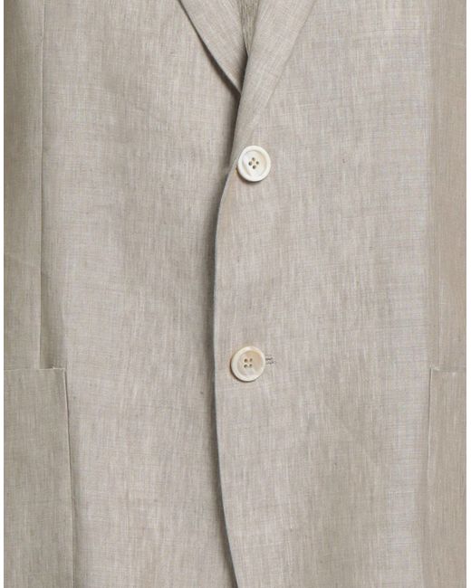 Hevò Gray Khaki Blazer Linen, Mohair Wool for men