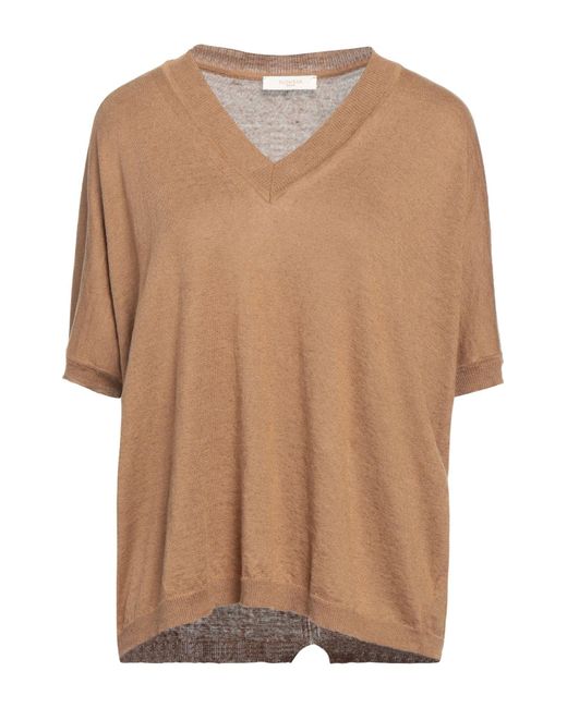 Zanone Brown Camel Sweater Linen, Cotton
