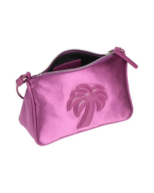 Palm Angels Purple Handbag Viscose, Silk, Calfskin
