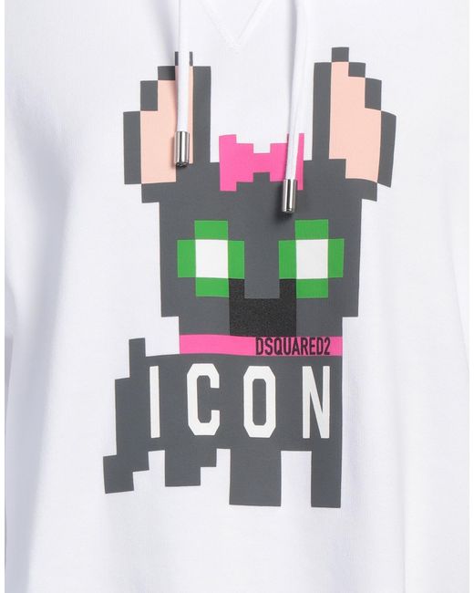DSquared² White Sweatshirt Cotton, Elastane