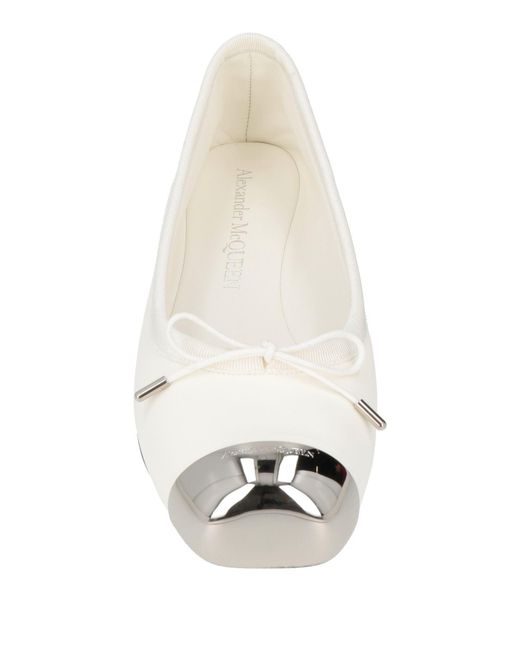 McQueen White Ballet Flats