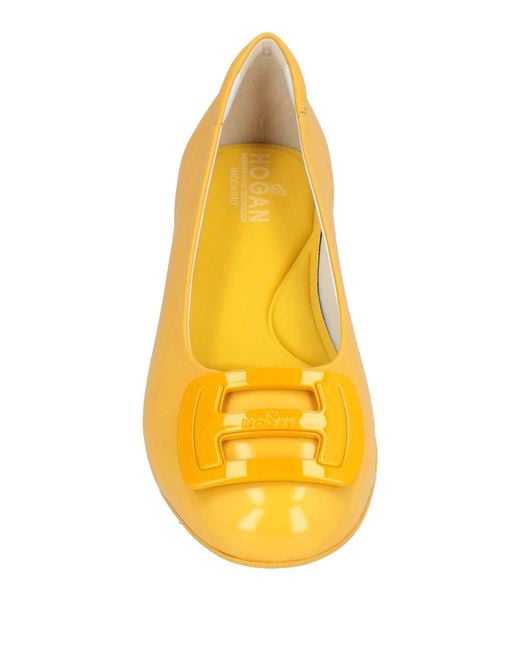 Hogan Yellow Ballet Flats