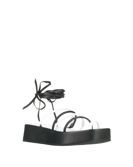 NODALETO Black Thong Sandal Leather