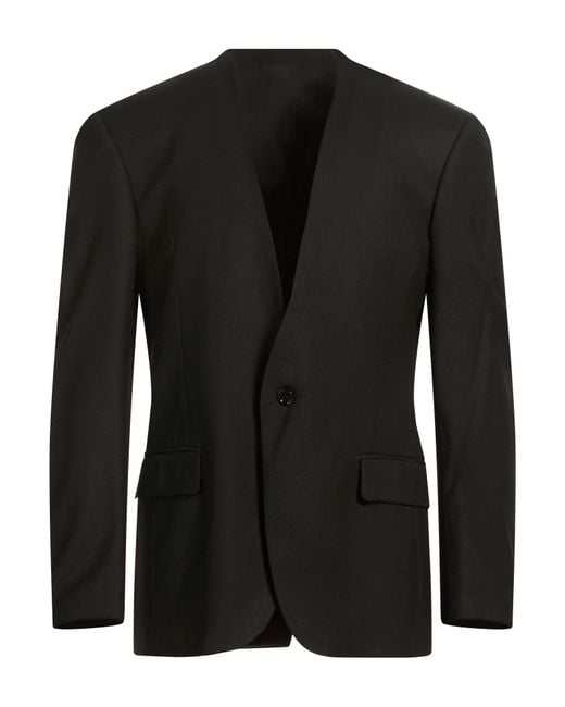Lardini Black Blazer Viscose, Virgin Wool for men