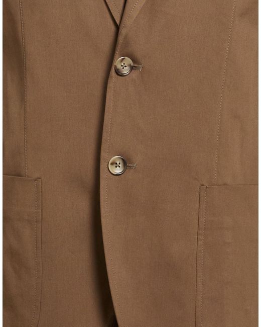 Paoloni Brown Blazer Cotton, Elastane for men