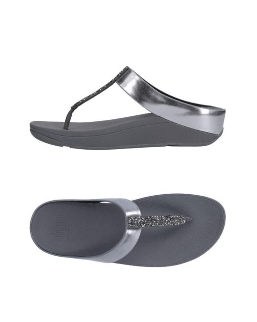 Fitflop Gray Thong Sandal Textile Fibers