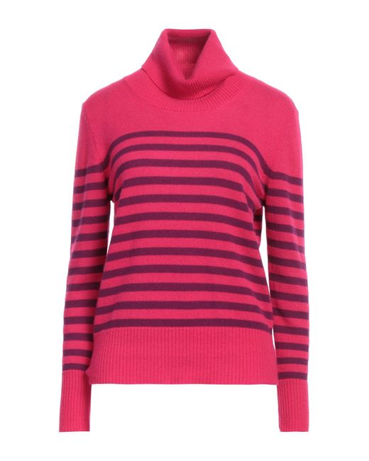 Shirtaporter Pink Fuchsia Turtleneck Cashmere