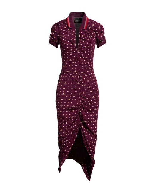 Vivienne Westwood Purple Midi Dress Organic Cotton