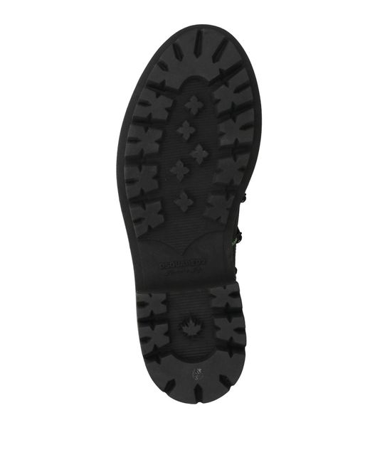 DSquared² Black Lace-Up Shoes Leather, Textile Fibers for men