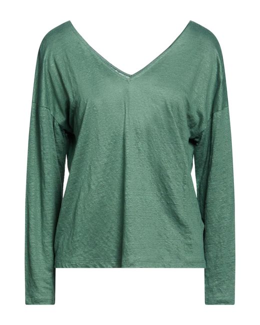Majestic Filatures Green Emerald T-Shirt Linen, Elastane